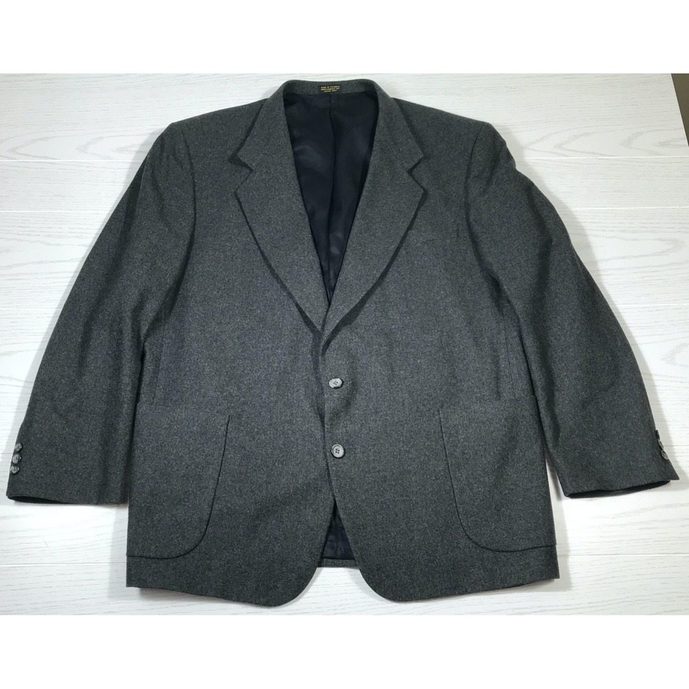 Oscar de la Renta Studio Wool Blazer Men 46R Gray 2 Button Business Classic Dad